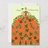 LADY ORANJE EN SHAMROCKS St. Patricks Day Mode Feestdagenkaart (Voorkant)