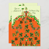 LADY ORANJE EN SHAMROCKS St. Patricks Day Party Feestdagenkaart (Voorkant / Achterkant)