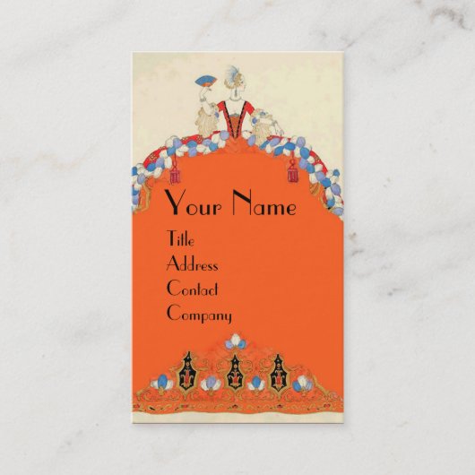 LADY ORANJE MODE COSTUME DESIGNER MAKEUP ARTIST VISITEKAARTJE (Voorkant)