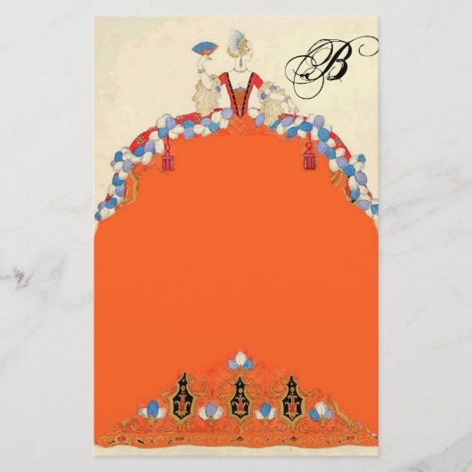 LADY ORANJE MODE COSTUME DESIGNER MONOGRAM BRIEFPAPIER (Voorkant)