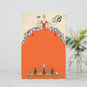 LADY ORANJE MODE COSTUME DESIGNER MONOGRAM BRIEFPAPIER (Staand voorkant)