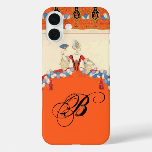 LADY ORANJE MODE COSTUME DESIGNER MONOGRAM Case-Mate iPhone CASE (Achterkant)