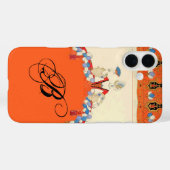 LADY ORANJE MODE COSTUME DESIGNER MONOGRAM Case-Mate iPhone CASE (Achterkant (horizontaal))