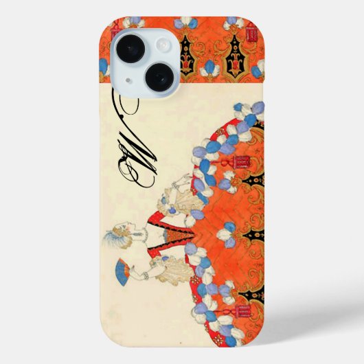 LADY ORANJE MODE COSTUME DESIGNER MONOGRAM Case-Mate iPhone CASE (Achterkant)