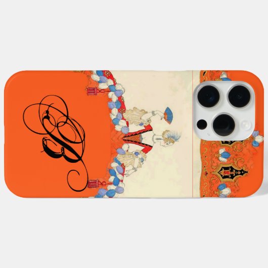 LADY ORANJE MODE COSTUME DESIGNER MONOGRAM Case-Mate iPhone CASE (Achterkant (horizontaal))