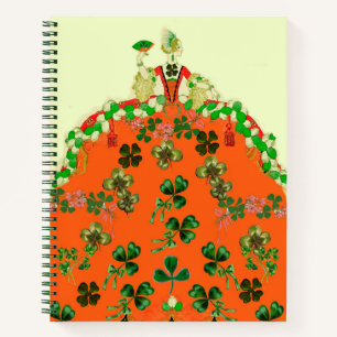 LADY ORANJE, SHAMROCKS ART DECO St. Patricks Day Notitieboek