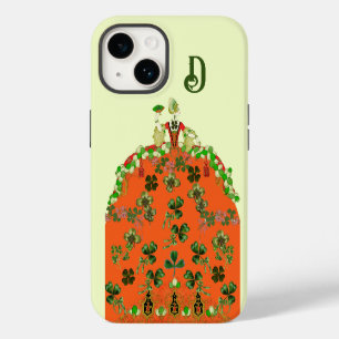 LADY ORANJE, SHAMROCKS St. Patricks Day Monogram C iPhone 14 Hoesje