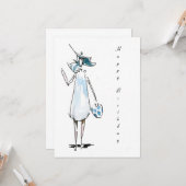 Lady out to Lunch Happy Birthday Card Kaart (Voorkant / Achterkant in situ)