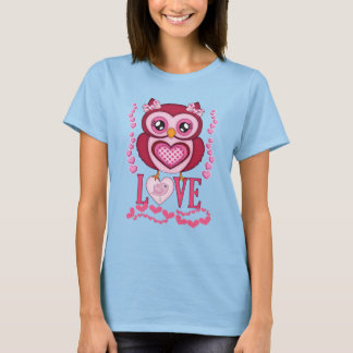 Lady Owl in Love, fantasie leuk. T-shirt