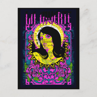 Lady paars briefkaart