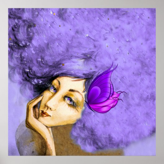 Lady Papilionem Art Poster (Voorkant)