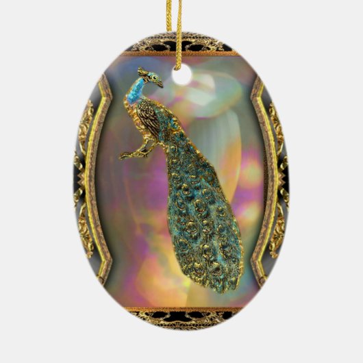 Lady Peacock Keramisch Ornament (Achterkant)