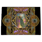 Lady Peacock Monogram Black Elegant Groot Cadeauzakje (Voorkant)