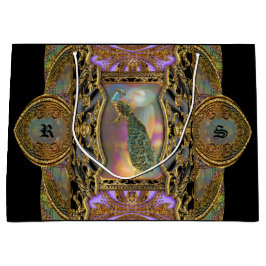 Lady Peacock Monogram Black Elegant Groot Cadeauzakje
