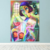 Lady Pearl Canvas Moderne kunst stijl schilderij Afdruk (Insitu (Houten vloer))