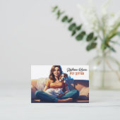 Lady Pet Cat Dog Sitter  Visitekaartje (Staand voorkant)