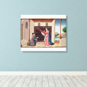 Lady Philosophy biedt Boethius wings aan Canvas Afdruk (Insitu (Houten vloer))