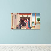 Lady Philosophy biedt Boethius wings aan Canvas Afdruk (Insitu (Houten vloer))