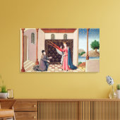 Lady Philosophy biedt Boethius wings aan Canvas Afdruk (Insitu (Woonkamer))