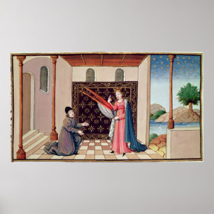 Lady Philosophy biedt Boethius wings aan Poster