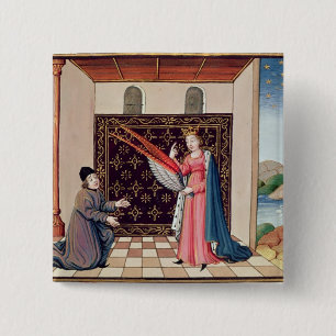 Lady Philosophy biedt Boethius wings aan Vierkante Button 5,1 Cm