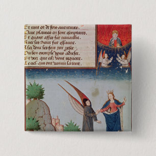 Lady Philosophy leidt Boethius in vlucht Vierkante Button 5,1 Cm