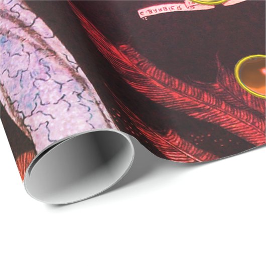 LADY PHOENIX ART DECO BEAUTY MODE Sinaasappel Zwar Cadeaupapier (Rol Hoek)