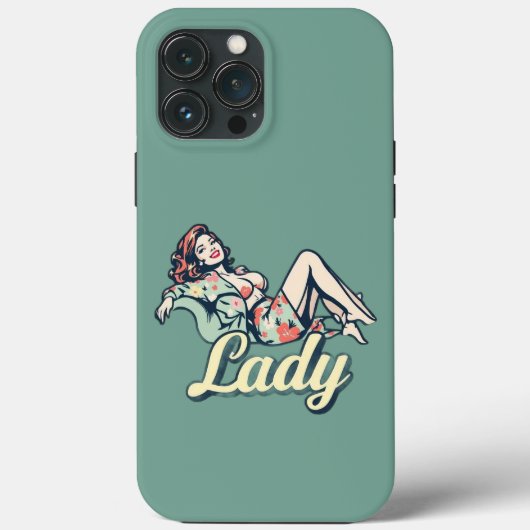 Lady Pin-Up Art iPhone 13 Pro Max Hoesje (Achterkant)