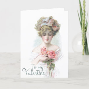 Lady Pink Valentijn Poem Holiday Car Feestdagen Kaart