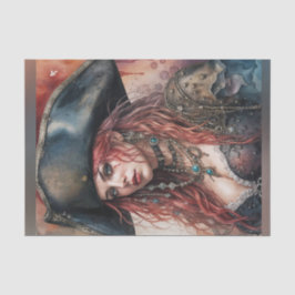 Lady Pirate Captain Decoupage Papier