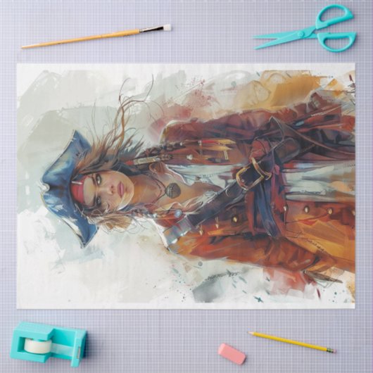 Lady Pirate Decoupage Tissuepapier (Craft)