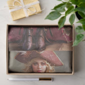 Lady Pirate in Roze Rose Rider Decoupage Tissuepapier (Geschenk)