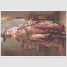 Lady Pirate in Roze Rose Rider Decoupage Tissuepapier
