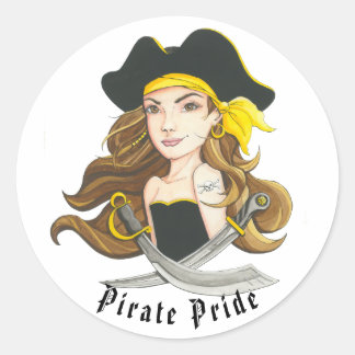 Lady Pirate Sticker Rond