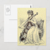 Lady Plays Cello Briefkaart (Voorkant / Achterkant)