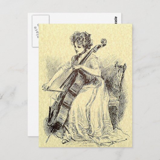 Lady Plays Cello Briefkaart (Voorkant / Achterkant)