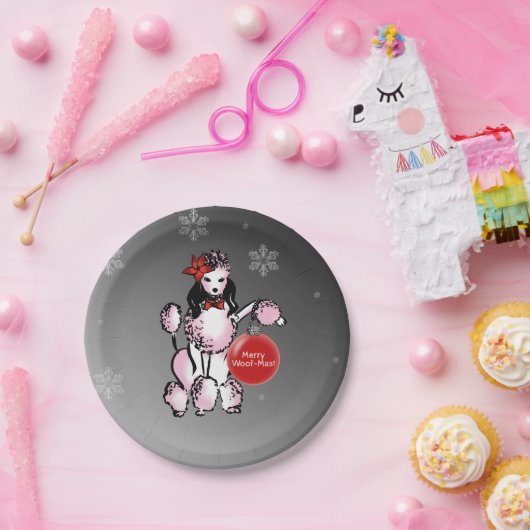 Lady Poodle Papieren Bordje (Feest)