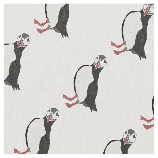 Lady Puffin Fabric Stof (Close Up)