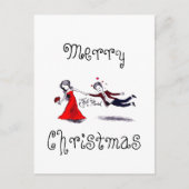 Lady Pulling Man Grappig Huwelijk Feestdagenkaart (Voorkant)