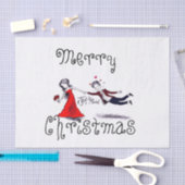 Lady Pulling Man Grappig Huwelijk Tissuepapier (Craft)