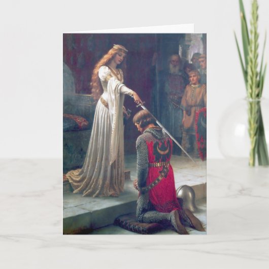 Lady queen ridder ridder antiek schilderij kaart (Voorkant)