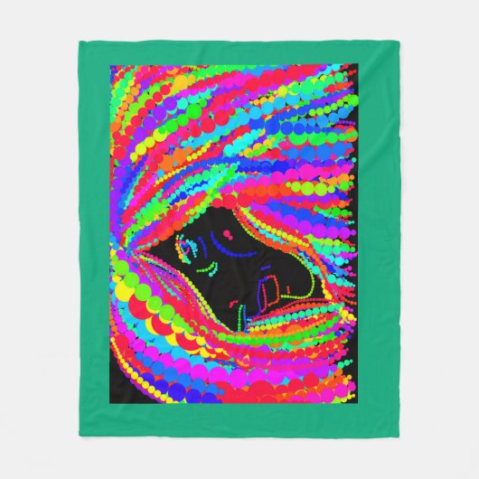 Lady Rainbow Fleece Deken (Voorkant)