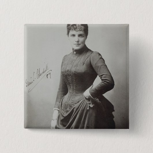 Lady Randolph Churchill Vierkante Button 5,1 Cm (Voorkant)