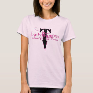 LADY RANGERS MET TWEE ROCK - PINK/BLACK T-SHIRT