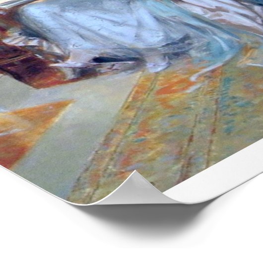 Lady reading by the lamp. poster (Hoek)