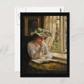 Lady Reading by Window Briefkaart (Voorkant / Achterkant)