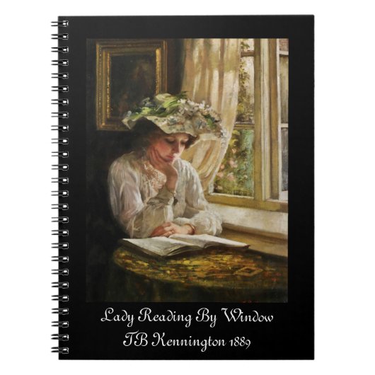 Lady Reading by Window Notitieboek (Voorkant)