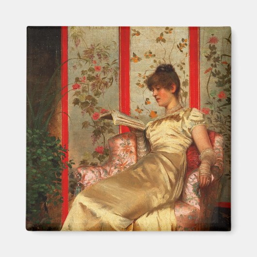Lady Reading Magneet (Voorkant)