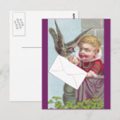 Lady Receives Mail Via Pigeon Briefkaart (Voorkant / Achterkant)