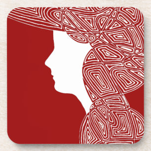 Lady Red Bier Onderzetter